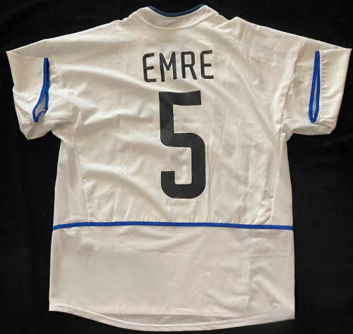 Retro Jersey Inter Milan 2002-2003 EMRE 5 Away White Soccer Jersey Vintage Inter Football Shirt