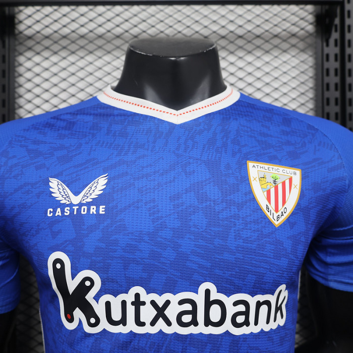 Player Version 2024-2025 Athletic Bilbao Away Blue Soccer Jersey Football Shirt