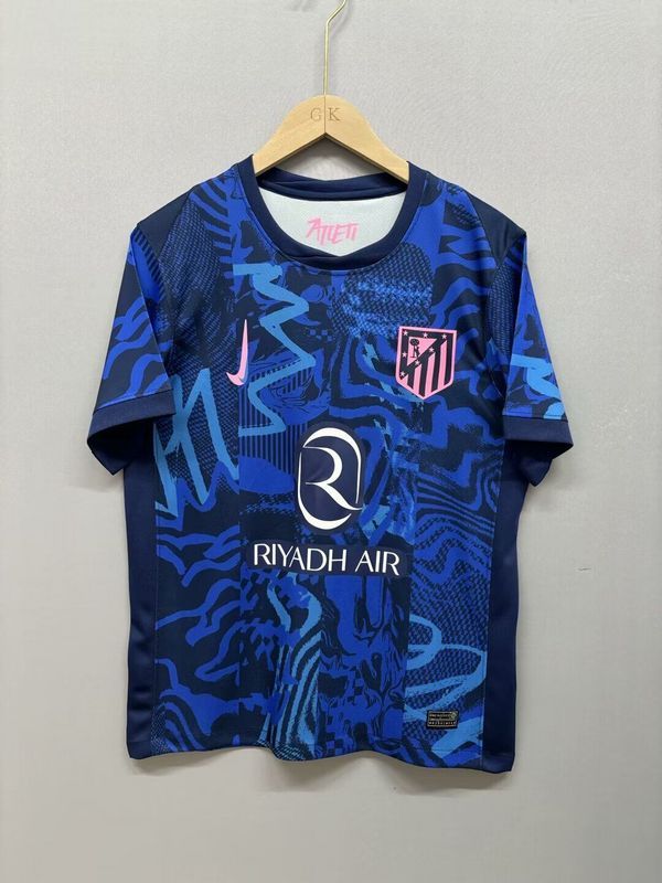 Fan Version 2024-2025 Atletico Madrid Third Away Dark Blue Soccer Jersey Football Shirt