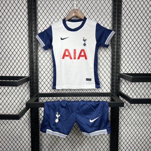Youth Uniform Kids Kit Tottenham Hotspur 2024-2025 Home Soccer Jersey Shorts Child Football Set