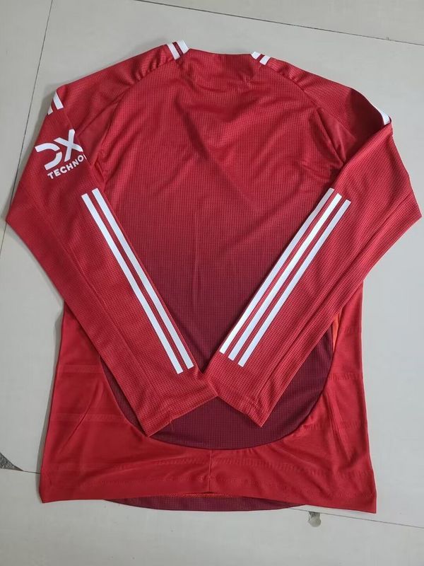 Long Sleeve Fan Version 2024-2025 Manchester United Home Soccer Jersey Man United Football Shirt