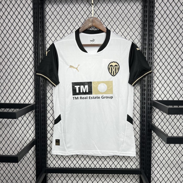 Fans Version 2024-2025 Valencia Home Soccer Jersey Football Shirt