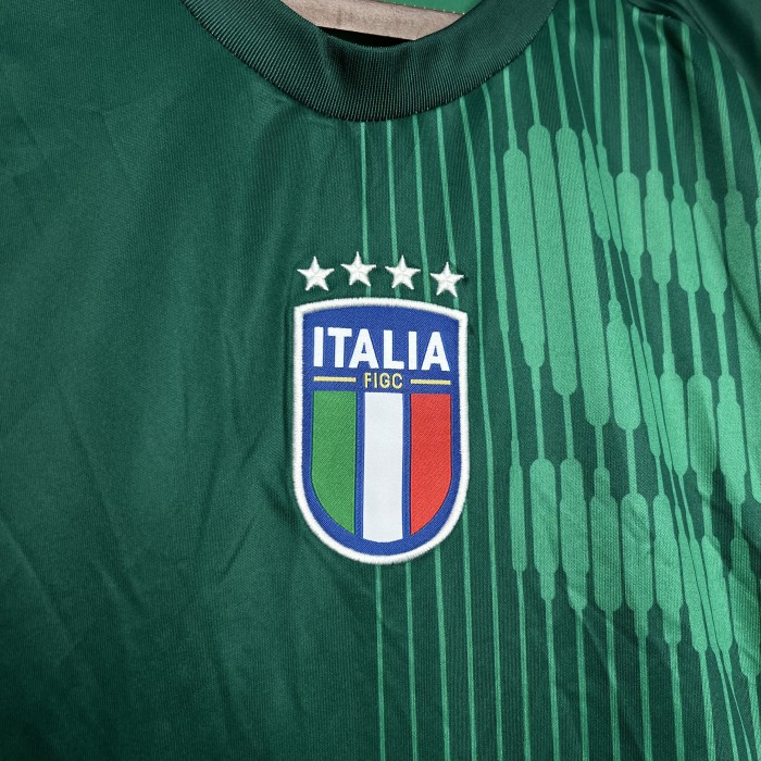 Fan Version Italy 2024 Green Soccer Training Jersey Football Pre-match Shirt