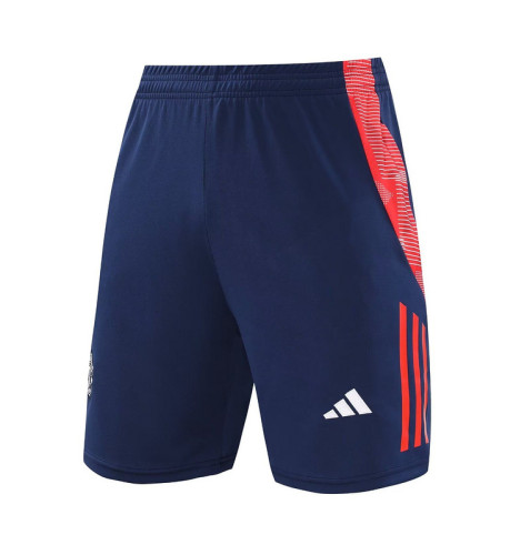 Fan Version Manchester United 2024-2025 Dark Blue/Red Soccer Training Shorts Football Shorts