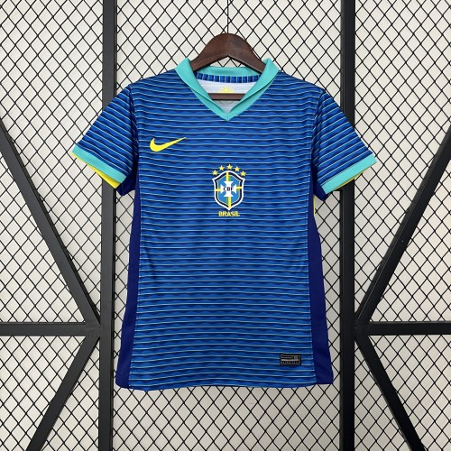Women Brazil 2024 Away Blue Soccer Jersey Girl Brasil Football Shirt