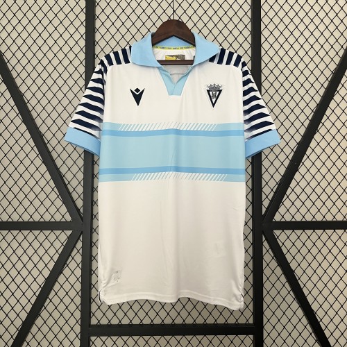 Fans Version CADIZ 2024-2025 Cadiz Away White Soccer Jersey Football Shirt