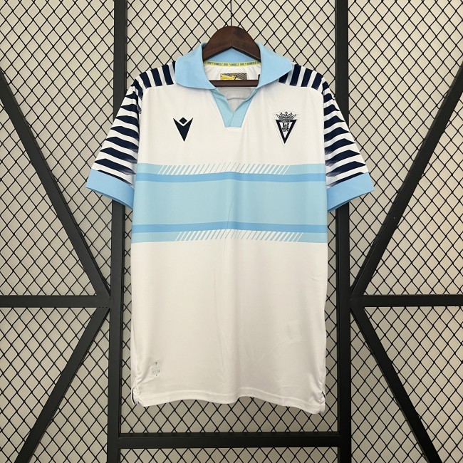Fans Version CADIZ 2024-2025 Cadiz Away White Soccer Jersey Football Shirt