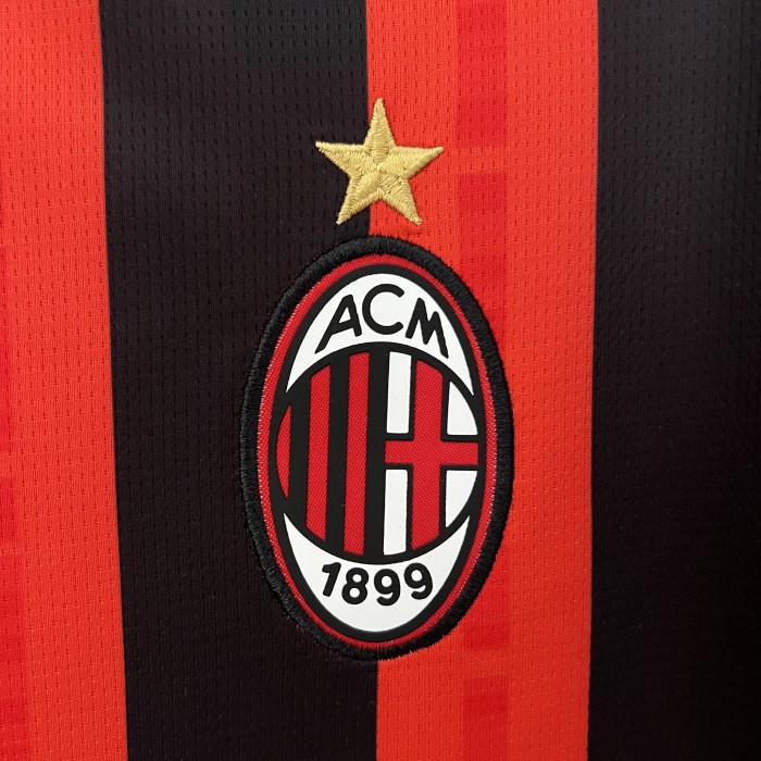 Fan Version 2024-2025 AC Milan Home Soccer Jersey AC Football Shirt