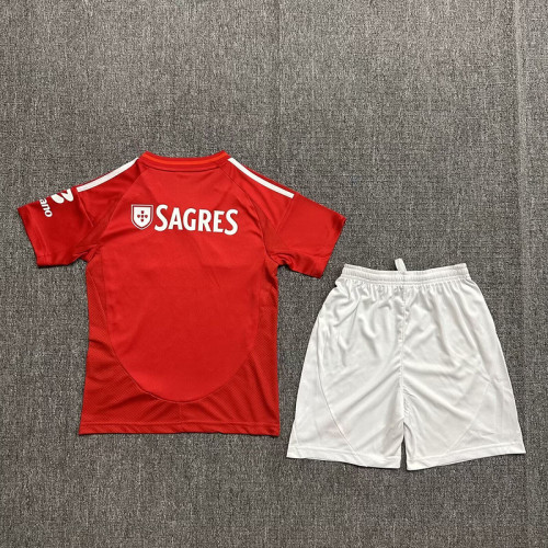 Youth Uniform Kids Kit Benfica 2024-2025 Home Soccer Jersey Shorts Child Football Set