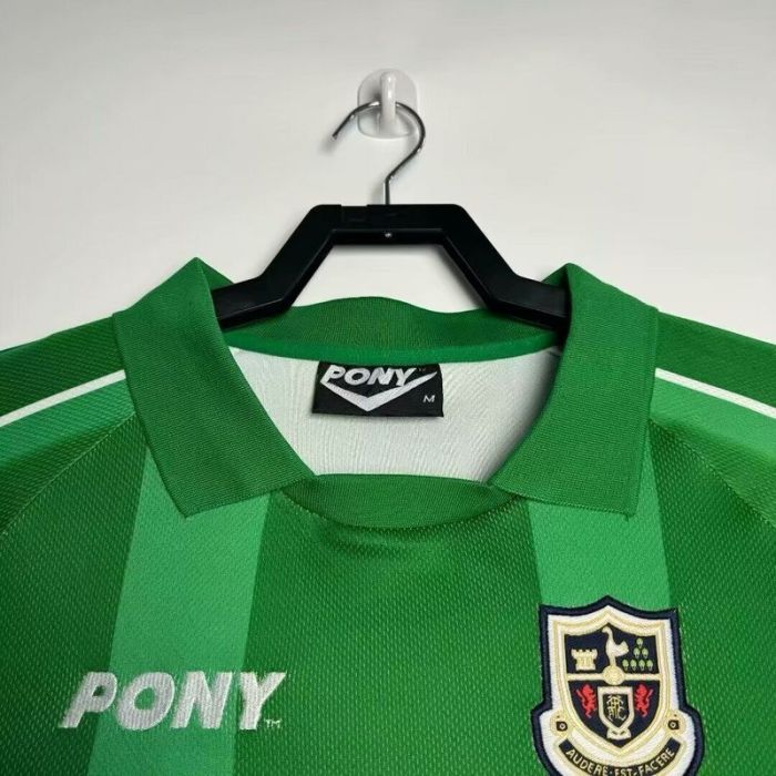 Long Sleeve Retro Jersey 1997-1999 Tottenham Hotspur Green Goalkeeper Soccer Jersey Spurs Football Shirt