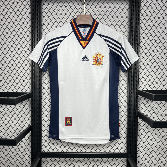 Retro Jersey 1998 Spain Away White Soccer Jersey Camiseta de España