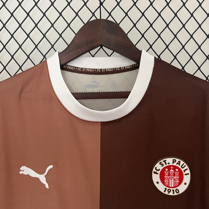 Fan Version 2024-2025 St. Pauli Home Soccer Jersey Football Shirt