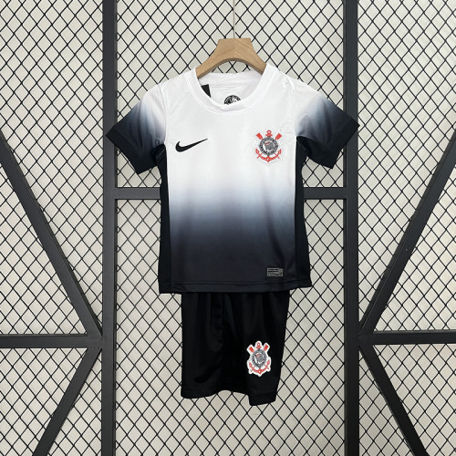 Youth Uniform Kids Kit Corinthians 2024-2025 Home Soccer Jersey Shorts Child Football Set