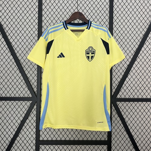 Fan Version 2024 Sweden Home Soccer Jersey Football Shirt