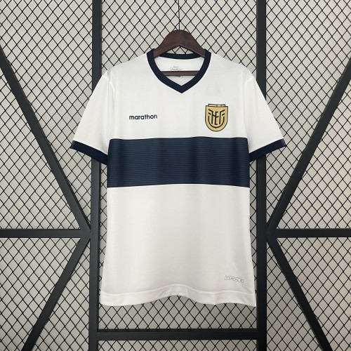Fans Version 2024 Ecuador Away White Soccer Jersey Football Shirt