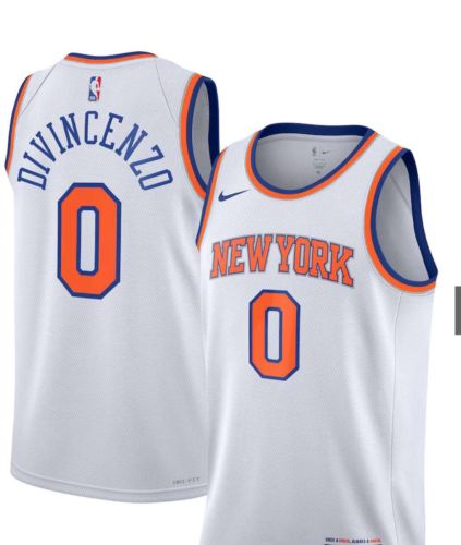 New York Knicks 0 DIVINCENZO White NBA Shirt Basketball Jersey