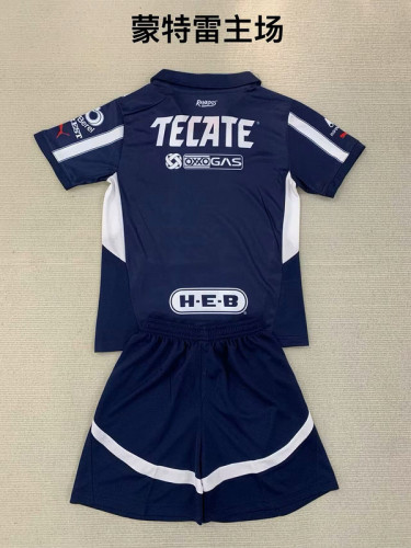 Youth Uniform Kids Kit Monterrey 2024-2025 Home Soccer Jersey Shorts Child Football Set