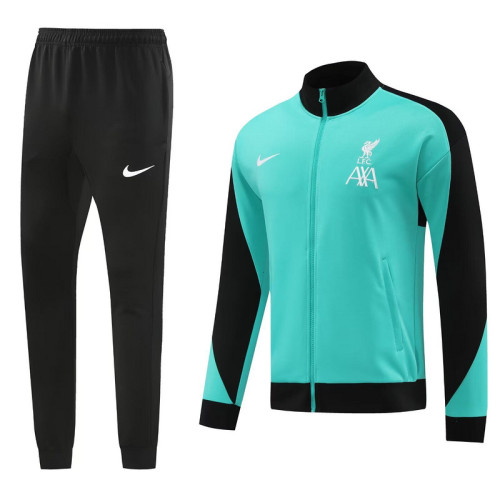 2024 Liverpool Green/Black Soccer Training Jacket Football Jacket and Pants