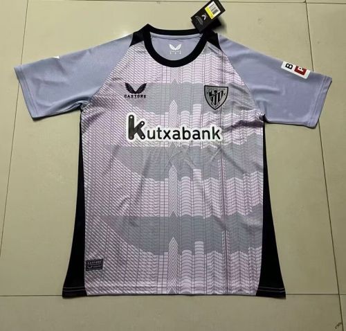 with LALIGA Patch Fan Version 2024-2025 Athletic Bilbao Third Away Grey Soccer Jersey Football Shirt