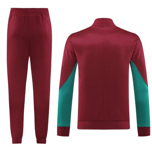 2024-2025 PSG Dark Red Soccer Training Jacket Paris Football Jacket and Pants