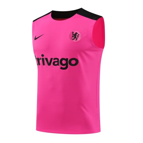 Fan Version 2024-2025 Chelsea Pink/Black Soccer Training Vest