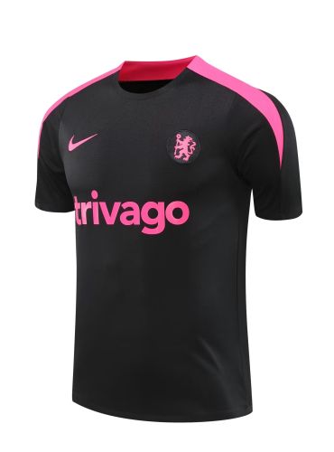 Fan Version 2024-2025 Chelsea Black/Pink Soccer Training Jersey Football Pre-match Shirt