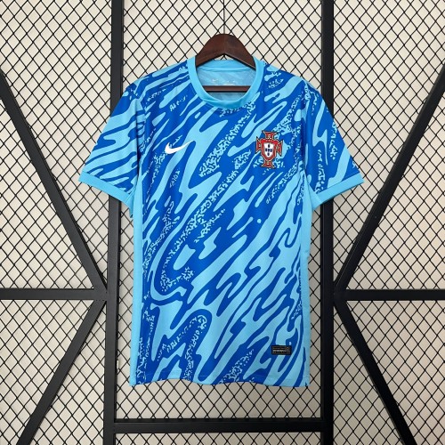 2024 Portugal Goalkeeper Blue Soccer Jersey Football Shirt