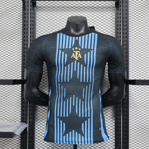 Player Version Argentina 2024 Black/Blue Soccer Training Jersey Camisetas de Futbol
