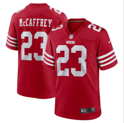 San Francisco 49ers 23 McCAFFREY Red NFL Jersey
