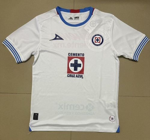 Fan Version 2024-2025 Cruz Azul Away White Soccer Jersey Football Shirt
