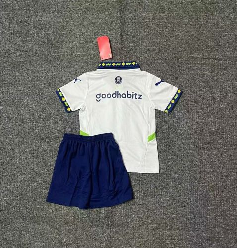 Youth Uniform Kids Kit 2024-2025 PSV Eindhoven Away White Soccer Jersey Shorts Child Football Set