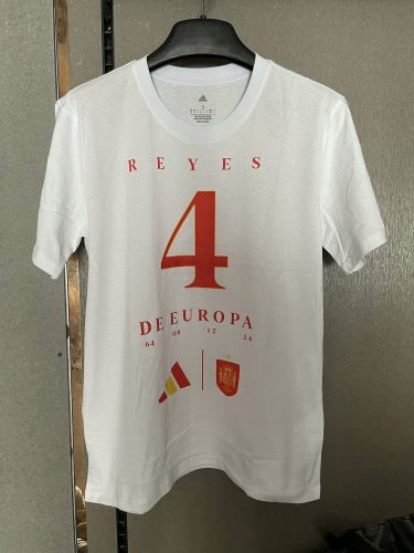 Spain 2024 White Cotton T-shirt Football Shirt