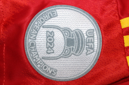 with Front Lettering+UEFA NATIONS LEAGUE WINNER 2023 Patch+Euro 2024 Champions Badge Fan Version Spain 2024 Final Home Soccer Jersey España Camisetas de Futbol