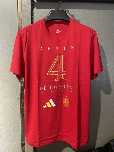 Spain 2024 Red Cotton T-shirt Football Shirt