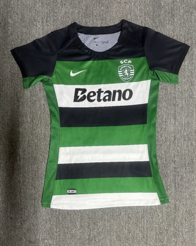 Women 2024-2025 Sporting Lisbon Home Soccer Jersey Girl Football Shirt