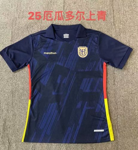 Fans Version 2024 Ecuador Dark Blue Soccer Jersey Football Shirt