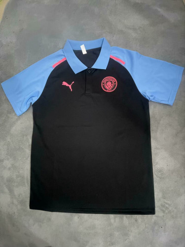 2024 Manchester City Black/Blue Soccer Polo Football Shirt