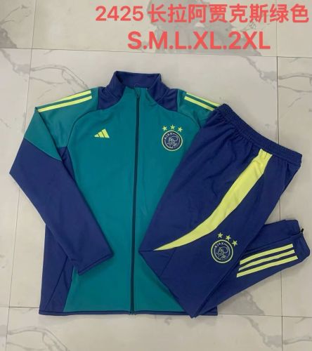 2024-2025 Ajax Green/Dark Blue Soccer Training Jacket and Pants
