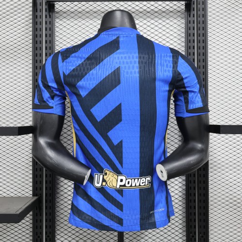 with Scudetto Patch Player Version 2024-2025 Inter Milan Home Soccer Jersey Football Shirt