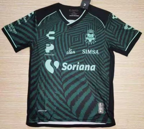 Fans Version 2024-2025 Santos Laguna Away Black/Green Soccer Jersey
