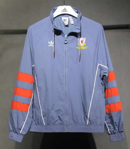 Retro Liverpool Grey Soccer Windbreaker Jacket Football Jacket