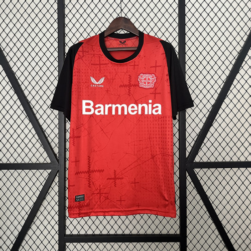 Fan Version 2024-2025 Bayer 04 Leverkusen Home Red Soccer Jersey
