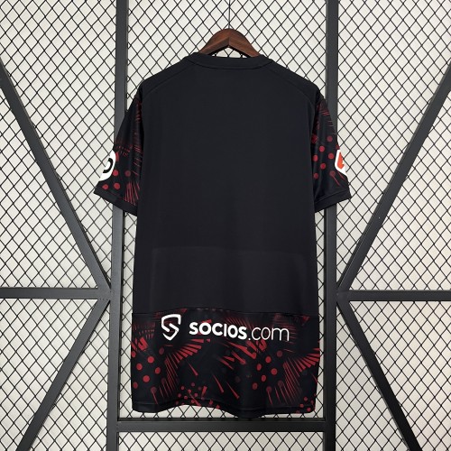 Fans Version 2024-2025 Sevilla Third Away Black/Red Soccer Jersey Football Shirt
