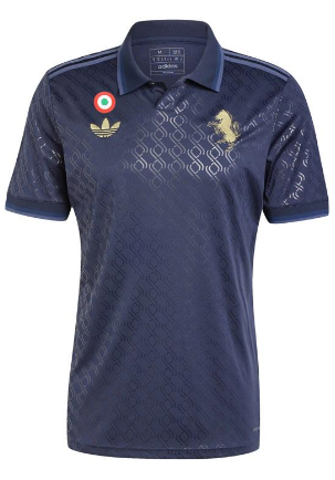 with Coppa Italia Patch Maillot Juve Shirt Player Version 2024-2025 Juventus Third Away Dark Blue Soccer Jersey Football Shirt