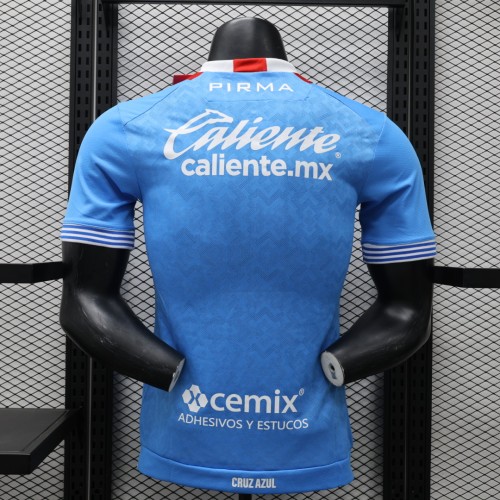 Player Version 2024-2025 Cruz Azul Home Soccer Jersey Football Shirt