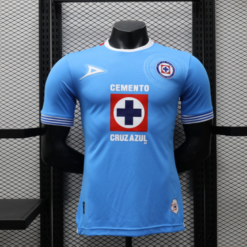 Player Version 2024-2025 Cruz Azul Home Soccer Jersey Football Shirt