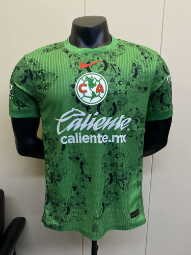Player Version 2024-2025 Club America Aguilas Green Goalkeeper Soccer Jersey Football Shirt