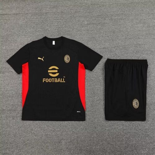 Adult Uniform 2024-2025 AC Milan Black/Red Soccer Training Jersey Shorts