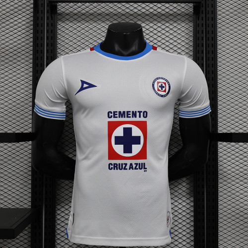 Player Version 2024-2025 Cruz Azul Away White Soccer Jersey Football Shirt