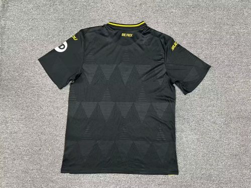 Fan Version Wolves Jersey 2024-2025 Wolverhampton Wanderers Away Black Football Shirt Soccer Jersey